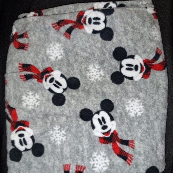 Mickey Mouse with Scarf Winter Fleece Pajama Pants - Picture 2 of 4